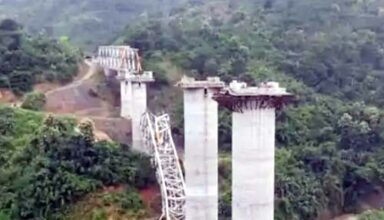 Railway bridge under construction collapsed, 17 laborers died, 40 laborers were working at the time of accident