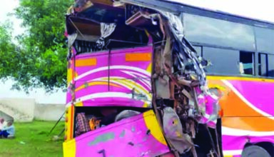 Horrific: Truck hits parked bus, one dozen people killed, more than a dozen injured