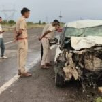 बीकानेर: एक्सप्रेस-वे के गड्ढे बने हादसे की वजह, ट्रक से टकराई कार, चालक गंभीर घायल