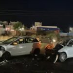 बीकानेर: ओवरब्रिज पर दो कारों की भिड़ंत, गर्भवती महिला सहित दो घायल