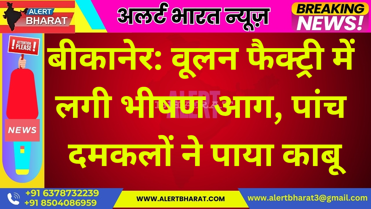 बीकानेर: वूलन फैक्ट्री में लगी भीषण आग, पांच दमकलों ने पाया काबू