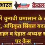 कांग्रेस में चुनावी घमासान के बीच बड़ा विवाद, अधिकृत सिंबल बदलने का आरोप; शहर व देहात अध्यक्ष समेत तीन पर केस